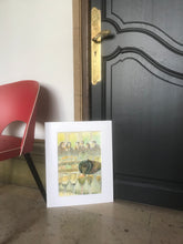 Charger l'image dans la galerie, soirée d'oenophiles. Aquarelle et pastel à l'huile, oeuvre originale de Philippe Dargent