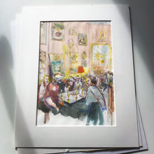 Charger l&#39;image dans la galerie, l&#39;after work. Aquarelle et pastel à l&#39;huile, oeuvre originale de Philippe Dargent
