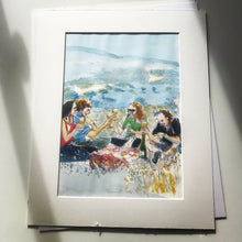Charger l&#39;image dans la galerie, le panier pique-nique. Aquarelle et pastel à l&#39;huile, oeuvre originale de Philippe Dargent

